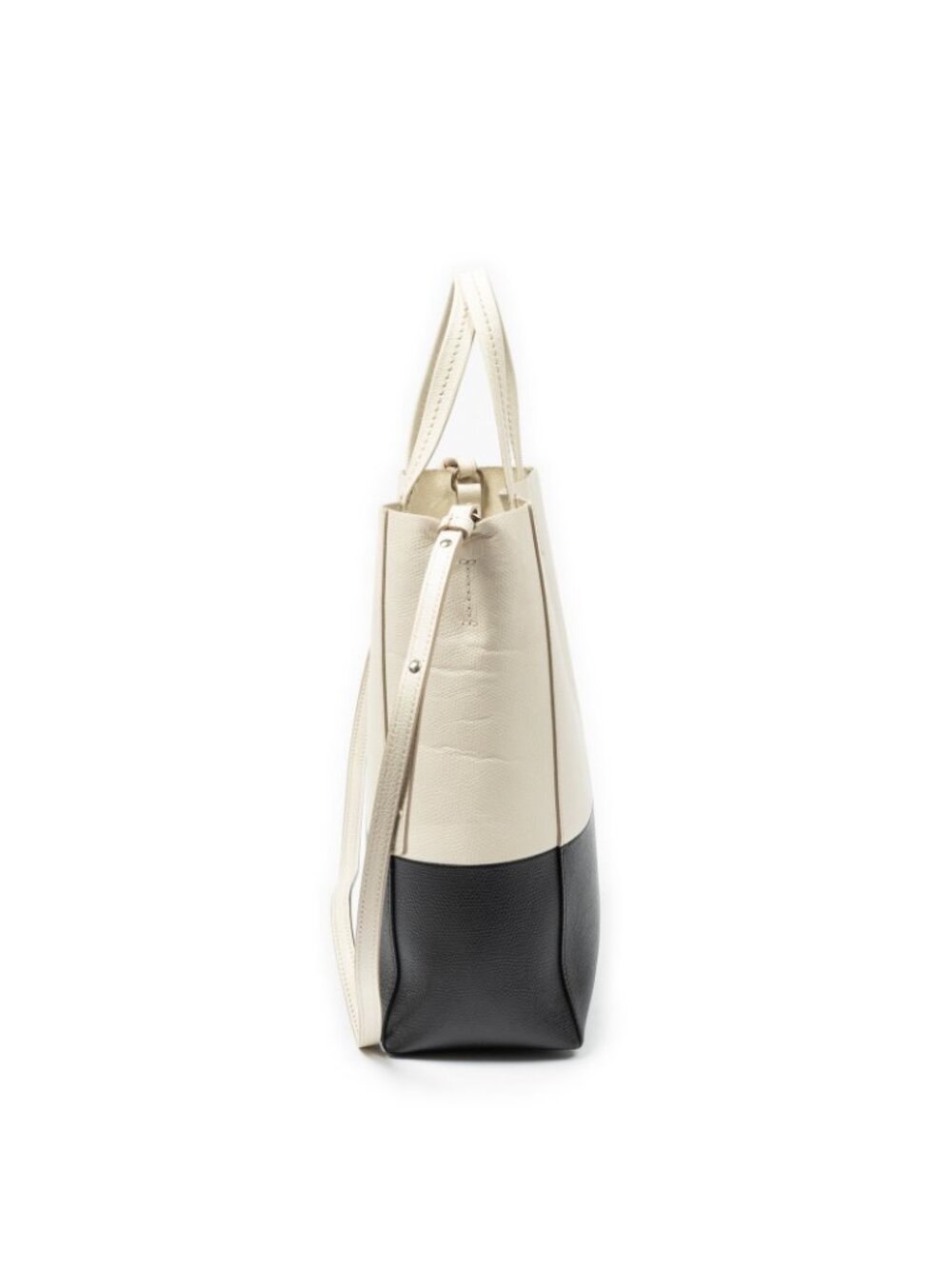 Celine Small Vertical Cabas Tote Bag Ivory Black Grain Calfskin Leather - Picture 4 of 10